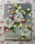Vintage Mid Century Unused White & Pink Wild Roses Gray Artistic Greeting Card. Fixed Price $11.70.