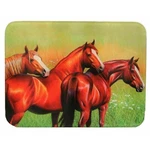 Rivers Edge Three Horses Meadow Tempered Glass Cutting Board Green Brown Gift. Fixed Price $19.98.