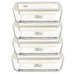 Urban Green Glass Food Container Set With Lid, 4 Pack, Storage. Fixed Price $59.33.