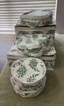 Lillian Vernon 6 Pcs Holiday Storage Containers Set Holly Berry Pattern Quilted. Fixed Price $38.95.