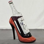 Stiletto Wine Bottle Holder Red Glitter Large High Heel Shoe 7.5 Inch Tall Read. Fixed Price $21.95.