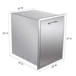Pull-out Double Drawer Stainless Steel Outdoor Kitchen Trash 20"W27"D24"D. Fixed Price $225.58.