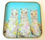 Studio Oh! Alpaca / Llama Metal Catchall, Dish, Tray, Turquoise Background. Fixed Price $14.99.