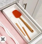 Threshold 6" X 15" Bamboo Compartment Drawer Organizer White *new*. Fixed Price $14.99.