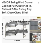 Vevor Blind Corner Organizer (cracked Under One Tier). Fixed Price $59.99.
