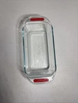 Pyrex Easy Grab Loaf Pan Dish Clear Red Grips On Handles 1.5 Qt.. Fixed Price $12.75.