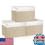 Bagnizer Large 17 42 Quarts Collapsible Stackable Storage Bins Lids 3-PACK. Fixed Price $56.31.