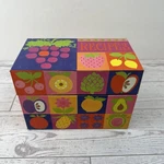 Vintage Hallmark Bright Fruit Flowers And Vegetables Metal Recipe Card Box. Fixed Price $35.00.