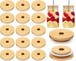 Cunhill 20 Pieces 70MM Bamboo Jar Lids Bulk With Straw Hole For Glass Cups Re.... Fixed Price $31.57.