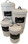 Nesting Canisters Sets The Kitchen Of 4 Airtight White Farmhouse. Fixed Price $35.00.