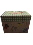 Martin Design Vtg Recipe Box - Cardboard Gingham Fruit Farmhouse 4.25X5X6.. Fixed Price $15.99.