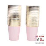 Geeklife Gold Paper Cups With Metallic Border Disposable 40 Pink. Fixed Price $23.99.