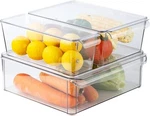 Simplemade Clear Refrigerator Organizer Bins With Lids - Stackable 3. Fixed Price $39.10.