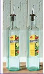 Tablecraft Clear Glass/steel Oil And Vinegar Bottle W/pourer 16 Oz (pack Of 2). Fixed Price $17.99.