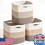 Icerzcz 13 Inch Cube Closet Storage Bins Woven Cotton Rope Organizer Baskets. Fixed Price $75.75.