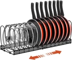 Housolution Pot Organizer Rack For Cabinet, Expandable Lid. Fixed Price $34.05.