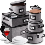 Fine China Storage Hard Shell, 6 Piece Dish Containers, Stack. Fixed Price $130.79.