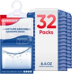 32 Pack Moisture Absorbers For Closet, 6.4OZ Hanging Dehumidifier Bags,. Fixed Price $43.85.