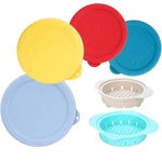 Can Lids & 4 Packs COVERS+2 Strainers, Multicolored. Fixed Price $25.40.