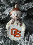 Oregon State University Beavers Snowman Fan Christmas Tree Glass Ornament Osu. Fixed Price $12.74.