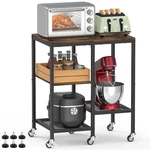 Ogemxu Kitchen Cart,microwave Stand With Wheels,coffee Bar Table St.... Fixed Price $70.36.