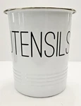 Vintage Typhoon Mayfair Coated Steel Kitchen Utensils Pot 6" X 5" White. Fixed Price $35.00.