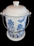 Norpro 83 Ceramic Floral Blue/white Compost Keeper, 3-QUART. Fixed Price $52.00.
