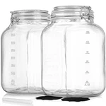 2 Pack 1 Gallon Square Super Wide-mouth Jars With Airtight Lids Glass.... Fixed Price $43.35.