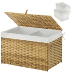 Greenstell Storage Basket With Lid, 17.2 GALLON(65L) Small Wicker Blanket Sto.... Fixed Price $52.33.