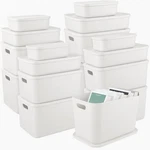 16 Pack Plastic Storage Bins With Lids Stackable Classroom Organization .... Fixed Price $142.27.