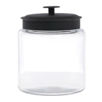 Anchor Hocking? 96 Oz Clear Glass Montana Jar With Black Lid - 3/4"DIA X 8. Fixed Price $48.53.