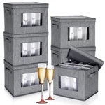 Uiifan 6 Pack Stemware Storage Box Set With Dividers, 12 Compartments Wine Gl.... Fixed Price $97.33.