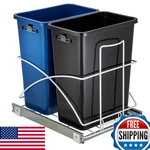 Home Zone Living 15 Gallon Pull Out Dual Kitchen Trash Can For Recycling And. Fixed Price $149.98.