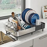 Sunly Expandable Dish Drying Rack, Versatile Brackets Large, Black + Silver. Fixed Price $88.99.