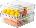 Clear Refrigerator Organizer Bins - For Fridge, Containers. Fixed Price $33.99.