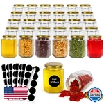 Betrome 30 Pack 6OZ Hexagon Glass Jars With Gold Lids, 180ML Clear Canning. Fixed Price $54.85.