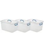 Basicwise Large Clear Storage Container With Lid Handles, Set Of 6. Fixed Price $94.01.