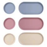 6 Pcs Blue Ginkgo Mini Silicone Trays Easy-clean Organizers For Bathroom, Kit.... Fixed Price $22.92.