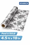 Kittrich Black White Floral Contact Paper Peel Stick Shelf Liner 4.5FT X 18IN. Fixed Price $8.87.