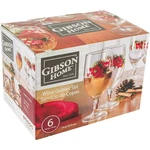 Gibson Home 6-PIECE Holiday Poinsettia Glass Wine Goblet Set, 14 Oz. Fixed Price $24.99.