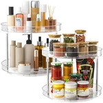 2 Pack Tier Lazy Turntable Organizer, Clear Rotating Susan, Spic.... Fixed Price $29.98.