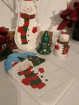 Pfaltzgraff Holiday Frosty 4 Piece Kitchen Set & Trivet Spoon Rest Preown. Fixed Price $10.98.
