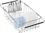 Small Dish Drainer Rack Sink Adjustable, Expandable 304 Stainless Steel Metal. Fixed Price $45.99.