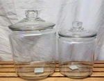Set Of Anchor Hocking Heritage Hill Glass Jar With Lids Gal And 1/2 Jugs. Fixed Price $35.87.