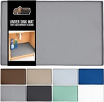 Gorilla Grip Waterproof Silicone Under Sink Mat With Raised 22"W X 34"L, Gray. Fixed Price $40.17.