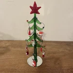 Blown Glass Christmas Tree Wine Holder 11 Holiday Charms Red Star Top. Fixed Price $21.95.