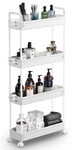 Solejazz Slim Rolling Cart With Wheels 4 Tier Skinny Bathroom Storage.... Fixed Price $44.08.