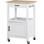Rolling Kitchen Island Wood Cart On Swivel Wheels With Storage Shelf. Fixed Price $75.58.