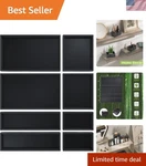 Practical And Elegant Bamboo Drawer Organizer Set - 8 Stackable Bins Black. Fixed Price $70.19.