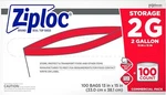 Sc Johnson Professional Ziploc Storage Bags, For Food 100 Count (pack 1). Fixed Price $47.99.